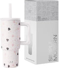 Simple Modern Disney Kids 24 oz Tumbler with Handle and Silicone Straw Lid | Spill Proof Leak Resistant | Reusable Stainless Steel Bottle | Kids Boys Girls | Trek Collection | Minnie Mouse on Terrazzo
