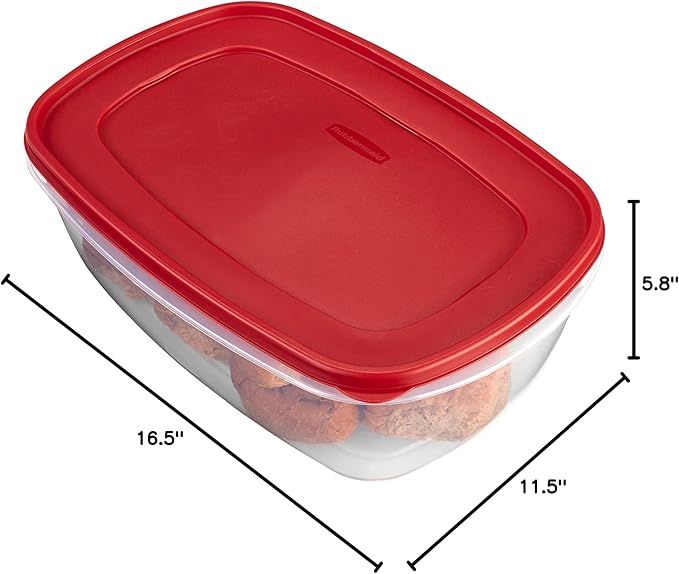 Rubbermaid Easy Find Lids Food Storage Container, 2.5 Gallon, Racer Red