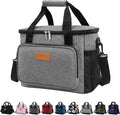 iknoe Insulated Lunch Bag, Foldable 14L Cooler Bag for Men & Women, Leakproof Thermal Design, Great for Office, Picnic, Travel, Lunch Box, Grey New