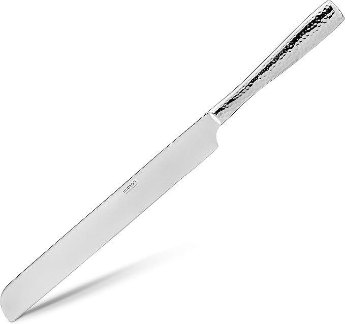 Hudson Essentials Hammered 18/10 Stainless Steel Hostess Serving Utensil Set, 8-Piece Set with Cake Knife, Cake Server and Lasagna Pie Server, Dishwasher Safe