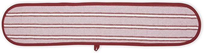 DII Double Strip Chef Kitchen Cooking & Baking Collection, Double Oven Mitt, 35x7.5, Barn Red