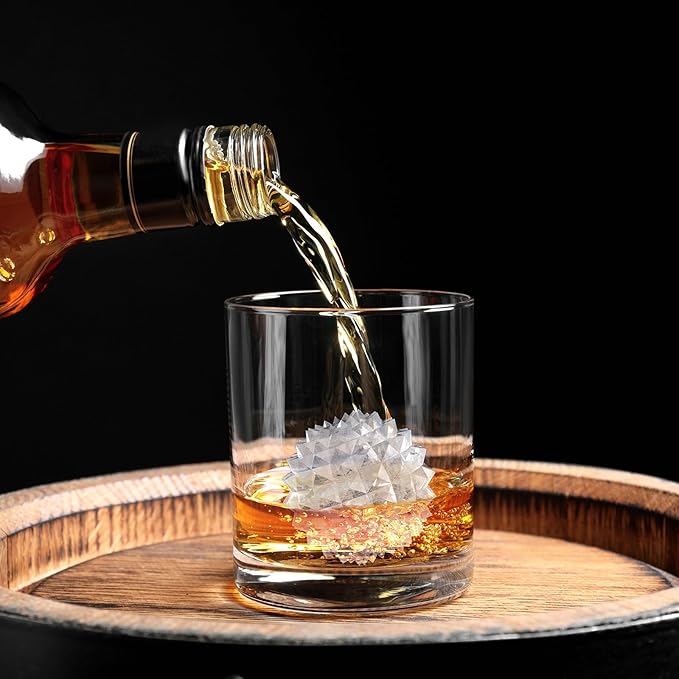 Samuelworld 3D Ice Ball Mold - Silicone Sphere Ice Tray for Cocktails, Whiskey, Unique Design Silicone Ice Tray for Perfectly Round Ice Balls, Stylish Round Ice for Home Bar and Party (Black)