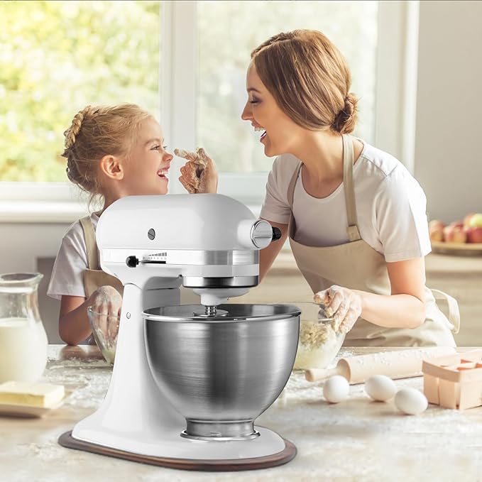 Mixer Slider Mat for Tilt Head Kitchen Aid 4.5-5 Qt Stand Mixer, Appliance sliding mat for kitchenaid Artisan 4.5-5 Qt, Kitchen Countertop Storage Accessories Moving Tray attachments (Brown)