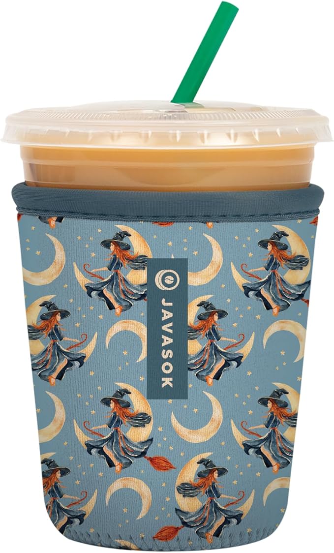 Sok It JavaSok Iced Coffee & Cold Soda Insulated Neoprene Cup Sleeve (Witching Hour, Small: 16-20oz)