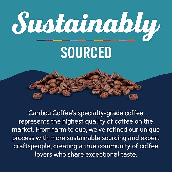 Caribou Coffee, Flavored Ground Coffee - Vanilla Hazelnut Dreamstate 66 Ounces (6 Bags of 11 Ounces)