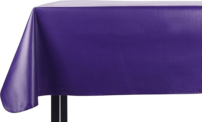Yourtablecloth Heavy Duty Vinyl Rectangle or Square Tablecloth – 6 Gauge Heavy Duty Tablecloth – Flannel Backed – Wipeable Tablecloth with Vivid Colors & Many Sizes 60 x 120 Purple