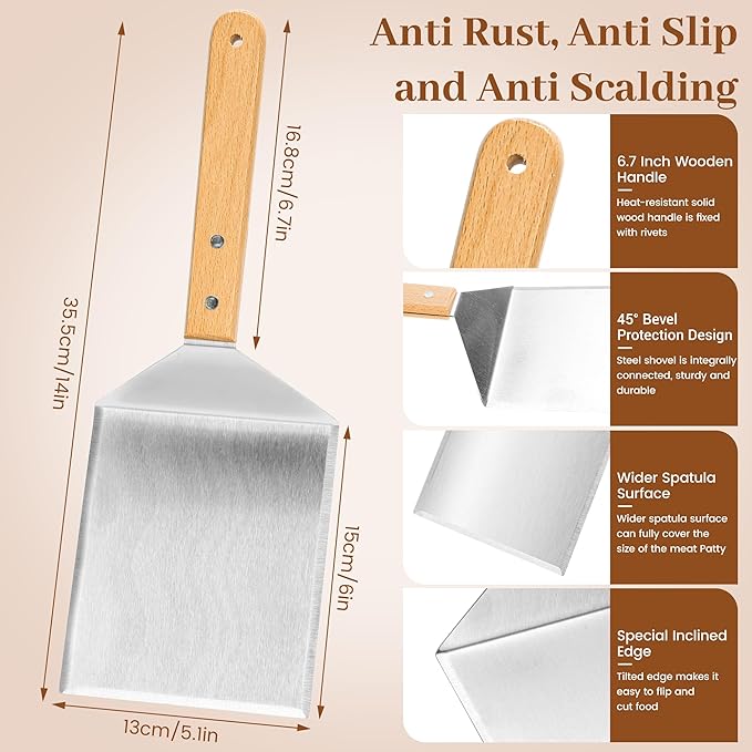 Smash Hamburger Press Kit,Around Burger Press,Hamburger Spatula and Stainless Steel Tongs with Wooden Handle,Heavy-Duty Cast Iron Grill Press for Bacon, Hamburgers, Eggs, Sandwiches,Steak