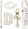 Cute Letter Charm Set Compatible with Owala Water Bottle 24 oz, 32 oz, 40 oz, Owala Kids, Owala Coffee Tumbler, Owala FreeSip – Includes Handle Strap, for Owala Accessories & Stanley Cup Accessories