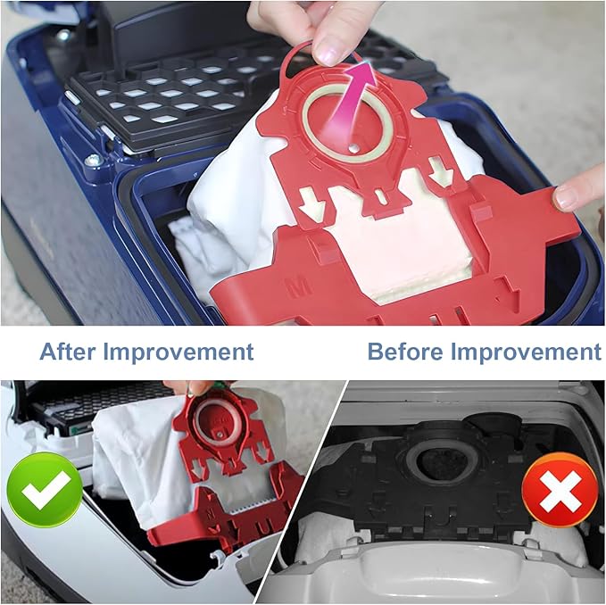 24 Pack 3D Airclean Vacuum Bag Replacement for Miele FJM Vacuum Compact C2 Compact C1 Complete C1 S241 S290 S300i S500 S700 S4 S6 Series With 6 Motor Protection Filters 6 AirClean
