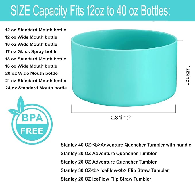QIANHAI Protective Silicone Boots for Stanley Quencher Adventure 40oz Tumbler & IceFlow 30oz 20oz -Sport Water Bottle Bottom Sleeve Fits Hydro Flask -Stanley Cup Accessories (1Lakeblue)