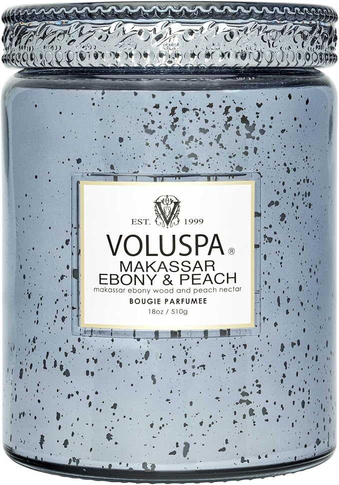 Candle Large - Makassar Ebony and Peach by Voluspa for Unisex - 18 oz Candle
