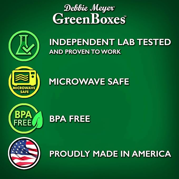 Debbie Meyer UltraLite GreenBox | Reusable Plastic Airtight Food Storage Containers with Lids, Keeps Fruit, Vegetables Fresh Longer, Perfect for in the Fridge Travel On-The-Go or Lunch | 32 Piece Set