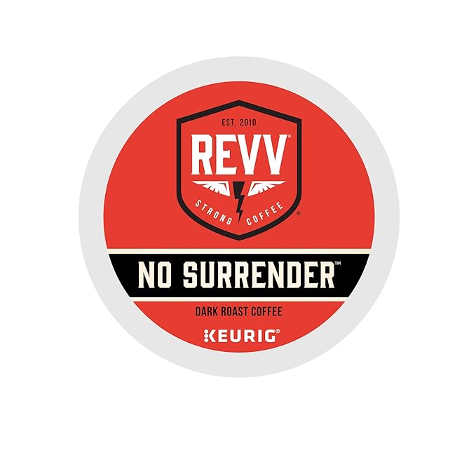 REVV No Surrender Keurig Single-Serve K-Cup Pods, Dark Roast Coffee, 96 Count