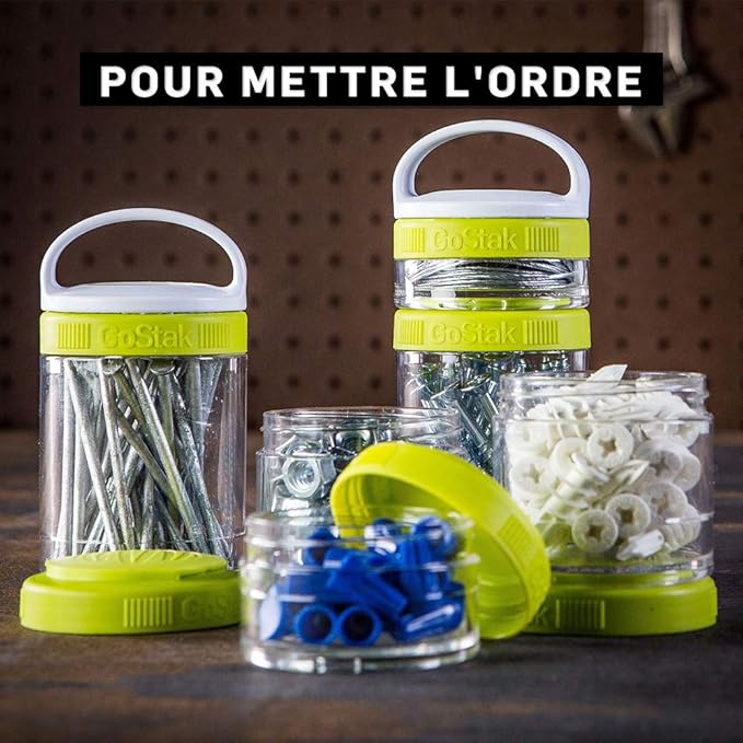BlenderBottle GoStak Twist n' Lock Storage Jars, 150cc 2-Pak, White