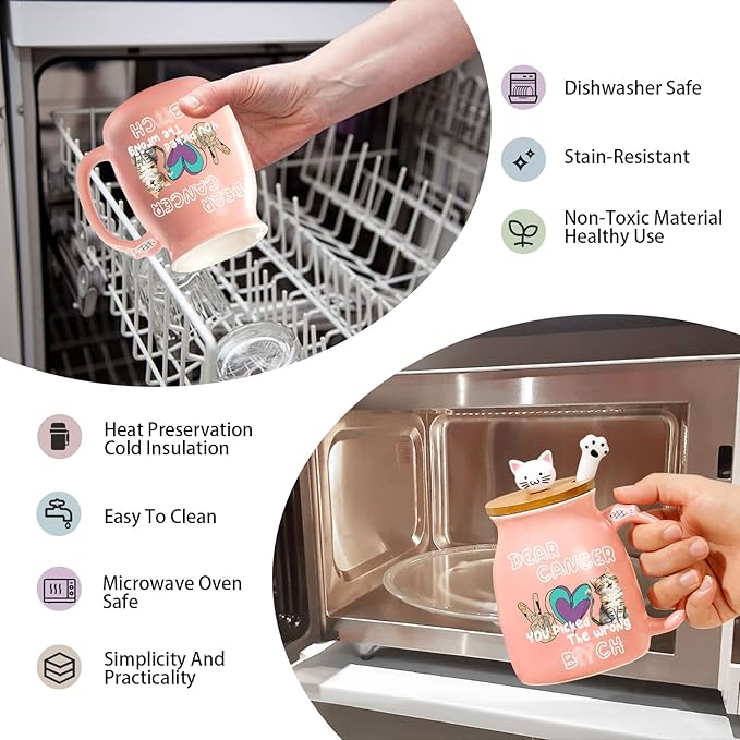 Gifts for People with Cancer Funny Mug Care Gift For Woman Get Well Gift for Women After Surgery Breast Cancers Gifts for Woman Thinking of You Presents for Womens Feel Better Present