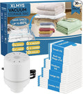 30 Pack Vacuum Storage Bags with Electric Pump, Space Saver Vacuum Storage Bags (5 Jumbo/5 Large/5 Medium/5 Small+10 Roll Up) for Clothes, Travel, Comforters, Blankets, Bedding