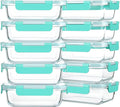 M MCIRCO [10-Pack,22 Oz Glass Meal Prep Containers,Glass Food Storage Containers with lids,Glass Lunch Containers,Microwave, Oven, Freezer and Dishwasher, Green