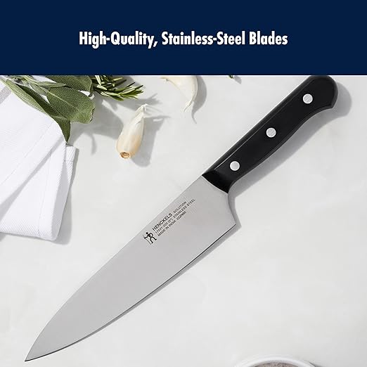 HENCKELS Solution Razor-Sharp 7-pc Knife Block Set, Chef Knife, Bread Knife, German Engineered Informed by 100+ Years of Mastery