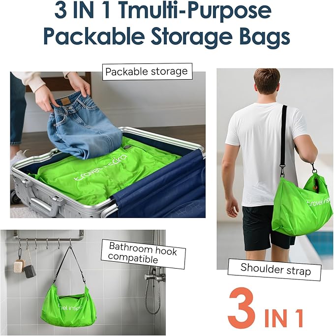 Vacuum Bags for Travel Luggage with Wireless Pump, Compression Bags for Carry On Suitcases and Backpack, Vacuum Seal Packing cube for Cloth Packing (1PC + PUMP)