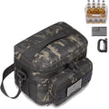 DBTAC Tactical Lunch Bag for Men Women, 12 Cans Insulated Lunch Box for Adult | 9L Leakproof Lunch Cooler Tote for Work Office Outdoor Travel | Soft Easy To Clean Liner x2, Black Camo