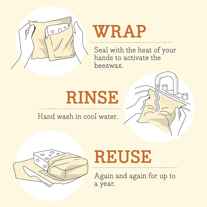 Bee's Wrap Vegan Beeswax Wraps for Food - Vegan Meadow Magic Sandwich Wrap - Made in USA Reusable Bread Bags - Organic & Eco-Friendly Alternative to Aluminum Foil, Sandwich Bags & Plastic Wrap