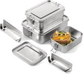 3 PCS Bento Boxes, Stainless Steel Lunch Boxes, Food Storage Containers, Lockable Clips to Leak Proof, Reusable Dishwasher Safe Lunch Snack Boxes(850 ml, 1400 ml, 2400 ml)