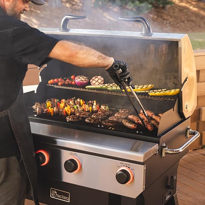 recteq X-Fire Pro 825 Wood Pellet Smoker Grill, Wi-Fi Electric Pellet Grills, Dual Cooking Modes for Hot and Fast + Low and Slow Cooking (Grill + Basics Bundle)