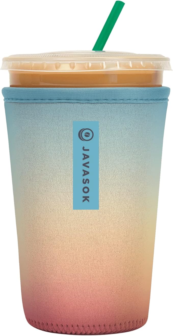 Sok It JavaSok Iced Coffee & Cold Soda Insulated Neoprene Cup Sleeve (Daylight, Medium: 22-28oz)