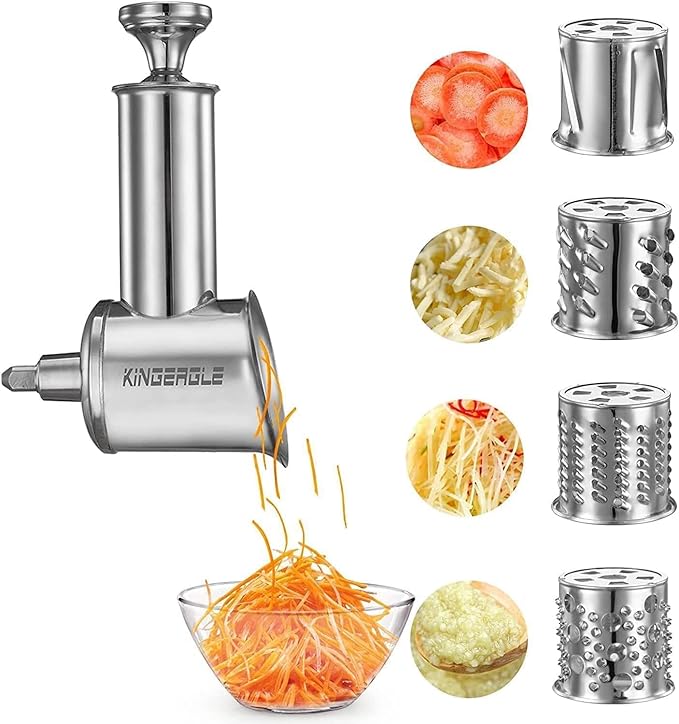Stainless Steel Slicer Shredder Attachment for KitchenAid Mixer, Cheese Grater Attachment, Food Slicer for KitchenAid Mixer, Accessories for Kitchenaid
