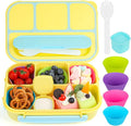 MaMix Bento Lunch Box for Adults/Kids/Students - 1300ML 4-Compartment Container (Yellow)