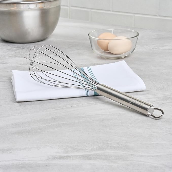 Restaurantware-German Standard 12.5 Inch French Whisk, 1 Dishwashable Kitchen Wire Whisk - Ergonomic Handle, Durable, Stainless Steel French Whip, For Blending, Stirring, Mixing Of Ingredients
