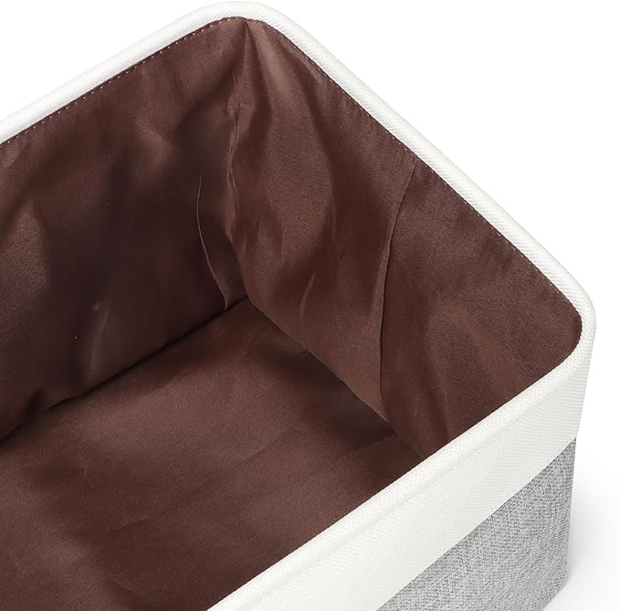 Kntiwiwo Foldable Storage Bin Collapsible Fabric Storage Basket Cube with Durable Handles Closet Organizer Bins for Organizing Shelves Drawers, Set of 3, 17" x 11.8" x 9.8", Grey