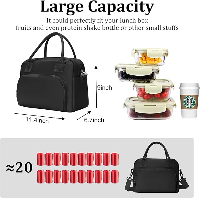 MEXS Insulated Lunch Bag for Women Men Large Reusable Lunch Box Adult Leakproof Portable Cooler Tote Bags for Work Picnic