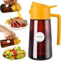 Oil Sprayer for Cooking, 2 In 1 Oil Dispenser and Oil Sprayer (Orange+Dark Brown)