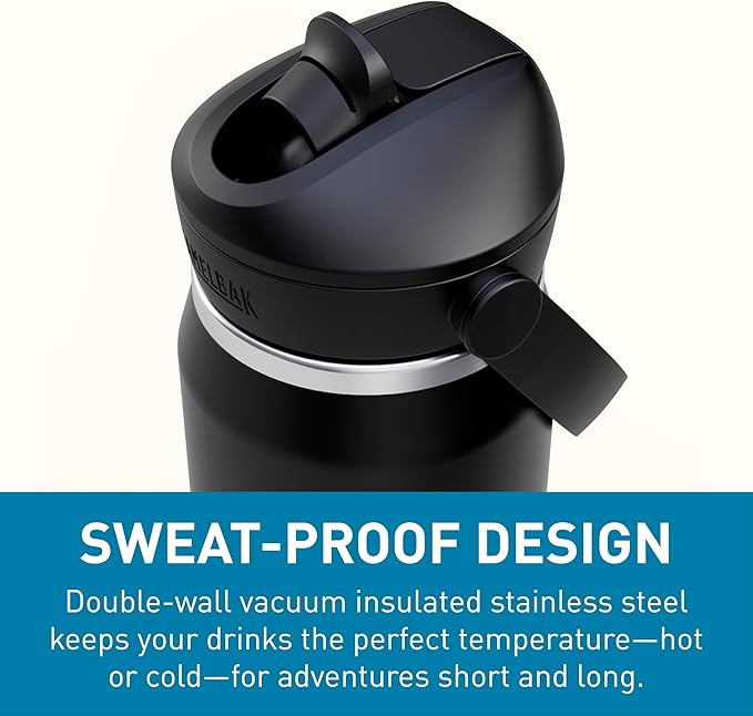 CamelBak Thrive Flip Straw Insulated Stainless Steel Water Bottle Black, 25oz