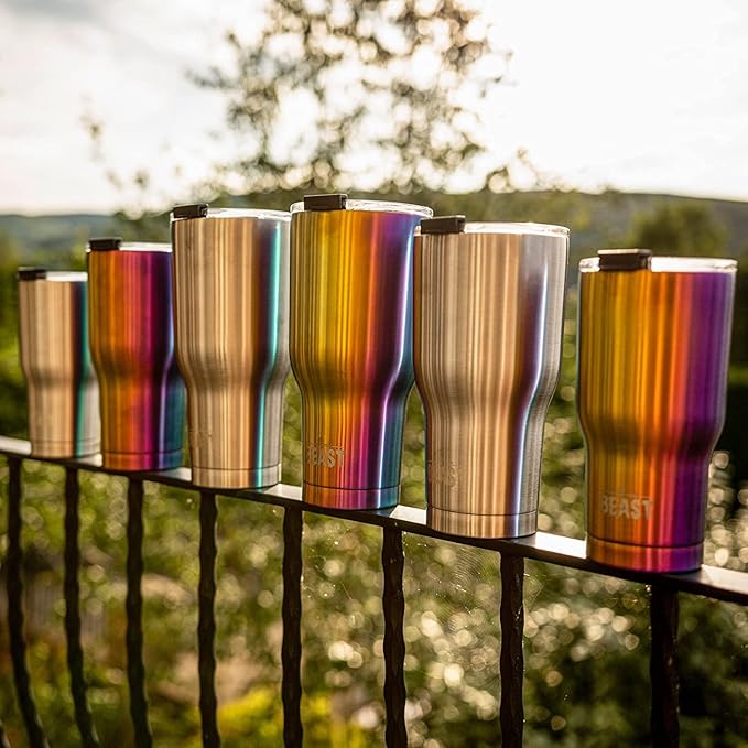 Beast 20 oz Tumbler Stainless Steel Vacuum Insulated Coffee Ice Cup Double Wall Travel Flask (Rainbow)