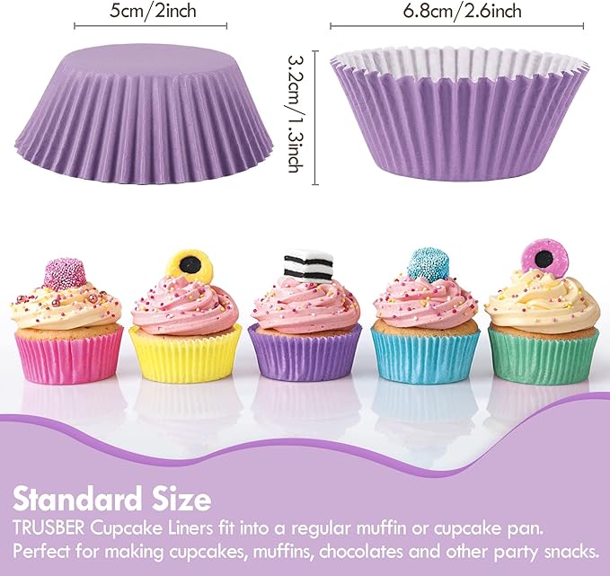 Baking Cups, 100 pieces Paper Baking Cups Wrappers Nonstick Muffin Molds Baking Cup Holders for Wedding, Birthday, Baby Shower or Holiday Party