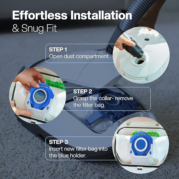 16 Type G/N Vacuum Cleaner Bags for Miele Vacuum Cleaners [Replaces 10123210 AirClean 3D Efficiency Type GN] – Fits Classic C1, Complete C2 & C3, S8340, S8000, S6000 & S5000 Series + 8 Filters