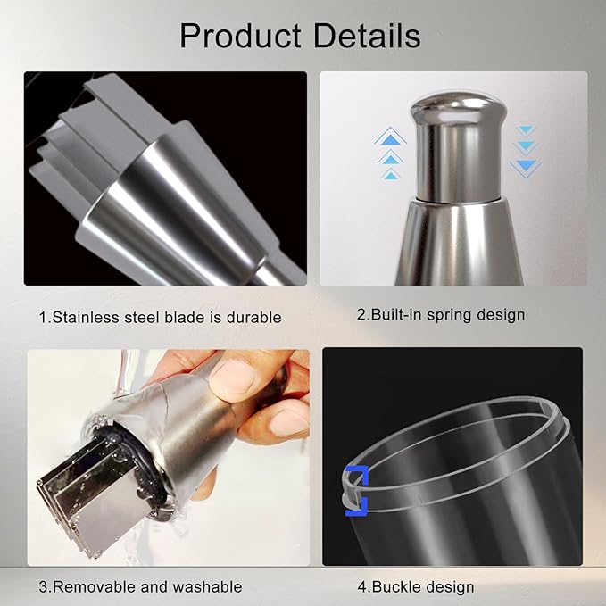 Manual Pressed Chopper,1PCS,Functional Manual Garlic Press,2025 Upgraded Compact Mini Dicer Food Chopper,Stainless Steel Hand Food Chopper for Mincing Garlic Press Stainless Steel