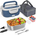 Monteka Electric Lunch Box Food Heater - Leakproof Portable Food Warmer heated lunch box for adults for Car/Home/Truck with 1.5L Removable Stainless Steel Container, White Elephant Gift, 12V/24V/110V