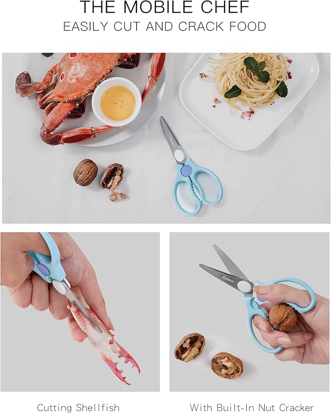 Simba Premium Portable Safety Food Scissors (Blue)