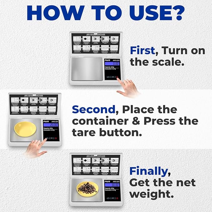 Series Digital Pocket Weight Scale 600g x 0.1g |Digital Gram Scale Small Scale Mini Food Scale Jewelry Scale Ounces/Grains Scale, Easy to Carry - AMERICAN WEIGH SCALES (Silver, 220g x 0.01g)