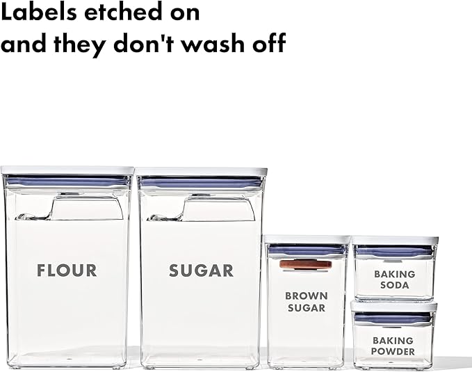 OXO Good Grips 8-Piece Prelabeled Baking POP Container Set