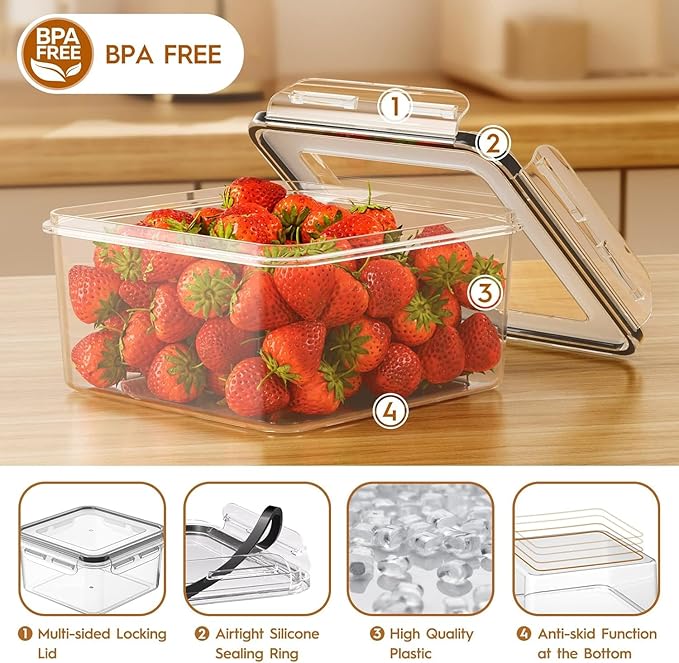 40 PCS Food Storage Containers with Lids Airtight (20 Containers & 20 Lids), Leak proof Meal Prep Container Set for Kitchen Storage, BPA-free, PVC-free Plastic, Microwave/Dishwasher Safe, Labels & Pen