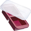Souper Cubes 2 Cup Silicone Freezer Tray with Lid, Perfect for Storing Lasagna, Leftovers, Sauces, Portioned Meals and More, Silicone Freezer Mold for Meal Prepping - Cranberry - 1-Pack