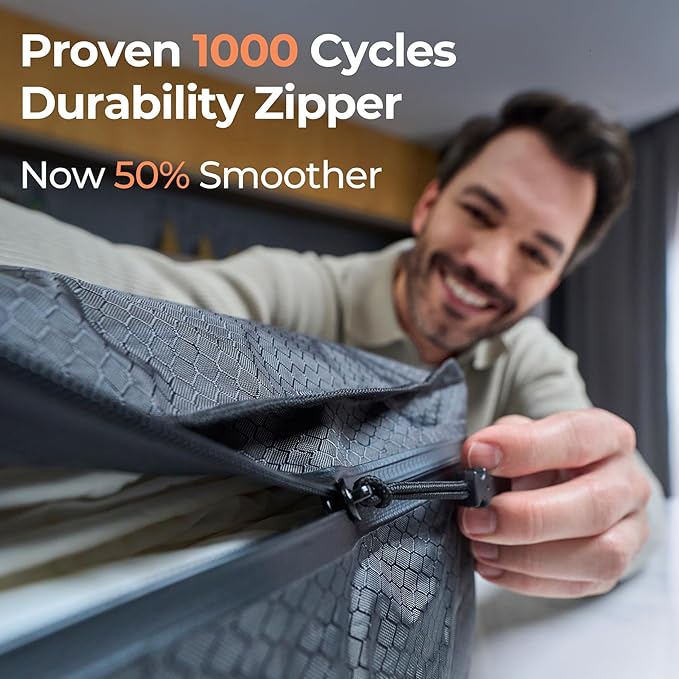 Apex Series Vacuum Bags for Travel Luggage, 180° Open, Reusable Compression Bags for Carry On Suitcases and Backpack, Vacuum Seal Packing Cube for Cloth (1Large No Pump)