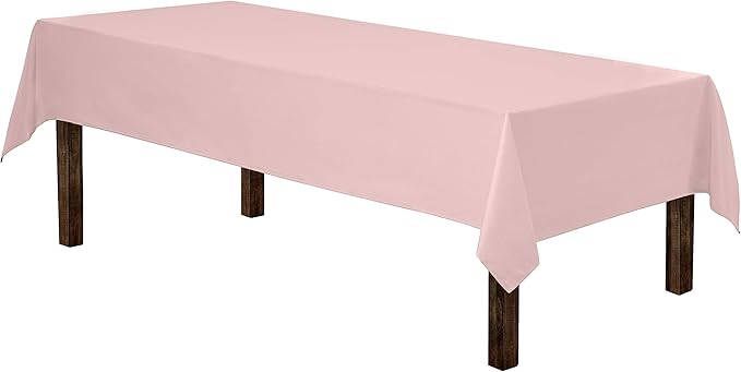 Gee Di Moda Rectangle Tablecloth - 60 x 126 Inch Pink Table Cloth for 8 Foot Rectangle Table - Heavy Duty Washable Fabric - for 8 Ft Buffet Table, Holiday Party, Dinner, Wedding & Baby Shower
