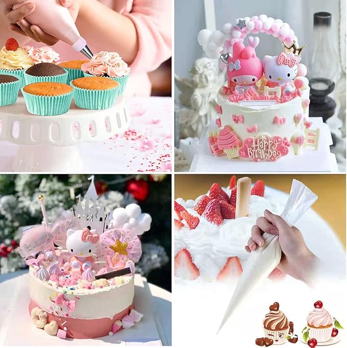 100 Pieces Piping Bags Disposable - Tipless Piping Bags | Pastry Bags | Icing Piping Bags | Frosting Bags for Cake Cookies Baking Decorating