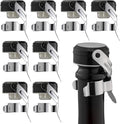 WOTOR Champagne&Wine Bottle Stoppers Stainless Steel with Food Grade Silicone, Leak Proof Keep Fresh Reusable Saver, Cork Suitable for Wine, Champagne, Cava, Prosecco and Sparkling (8 Pack Silver）