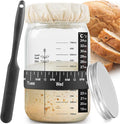 Sourdough Starter Jar, 34OZ Sourdough Starter Kit with Date Marked Feeding Band, Thermometer Cloth Cover, Metal Lid, Reusable Sourdough Bread Baking Supplies, Home Baking Gifts